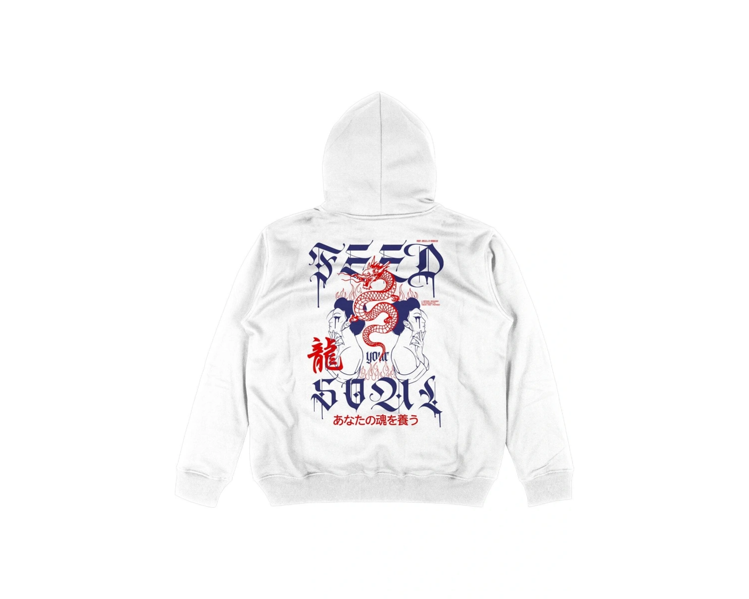 Feed Soul Beyaz Oversize Unisex Kapüşonlu Sweatshirt Hoodie