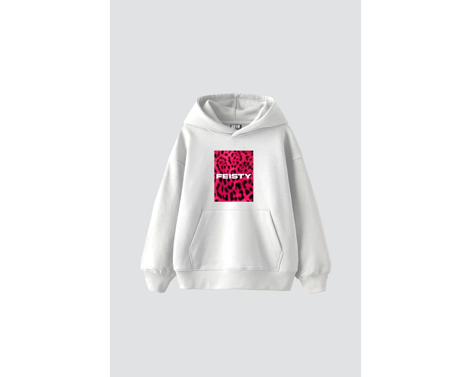 Feisty Baskılı Oversize Unisex Beyaz