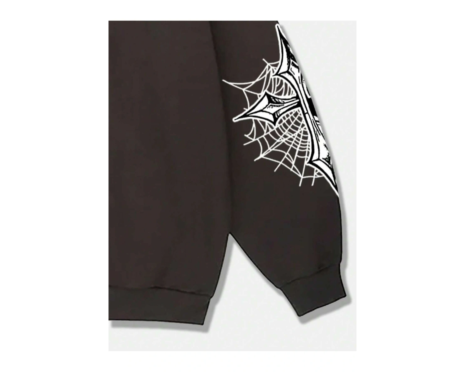 Fermuarlı Sweatshirt Goth Guys Letter Graphic Gri