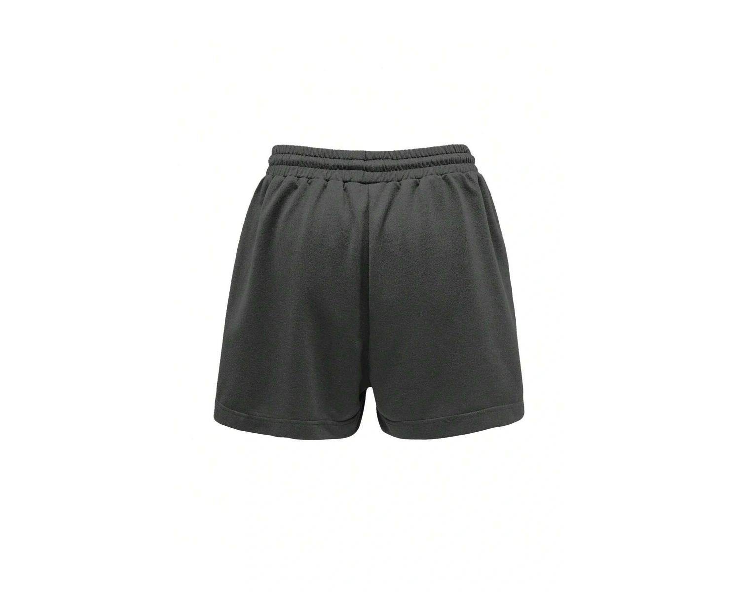 Figure and Slogan Graphic Drawstring Waist Track Şort