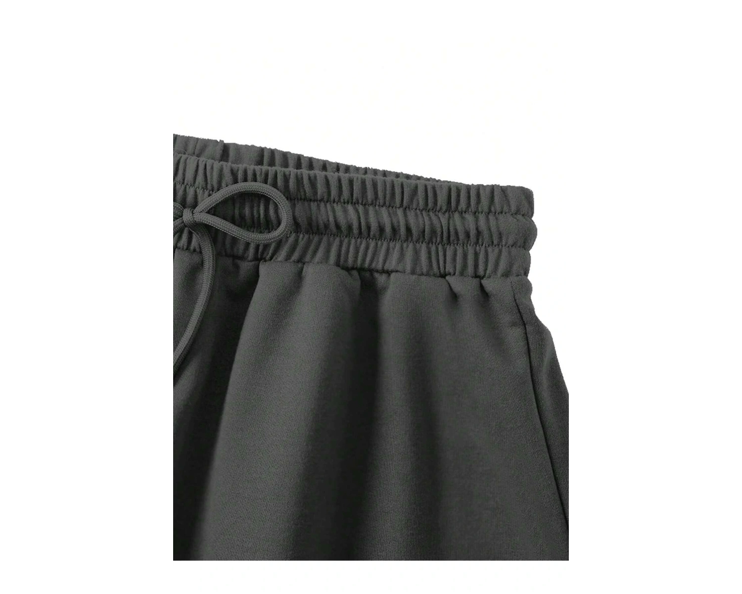 Figure and Slogan Graphic Drawstring Waist Track Şort