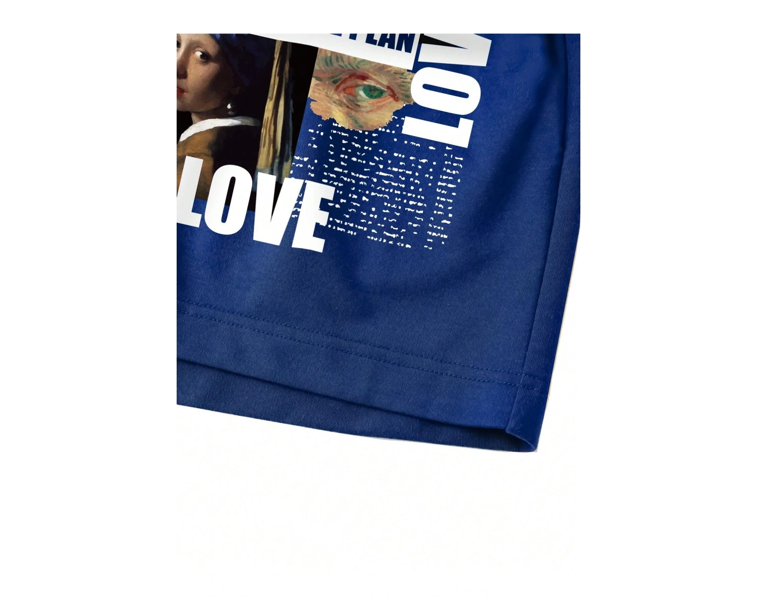 Figure and Slogan Graphic Drawstring Waist Track Şort