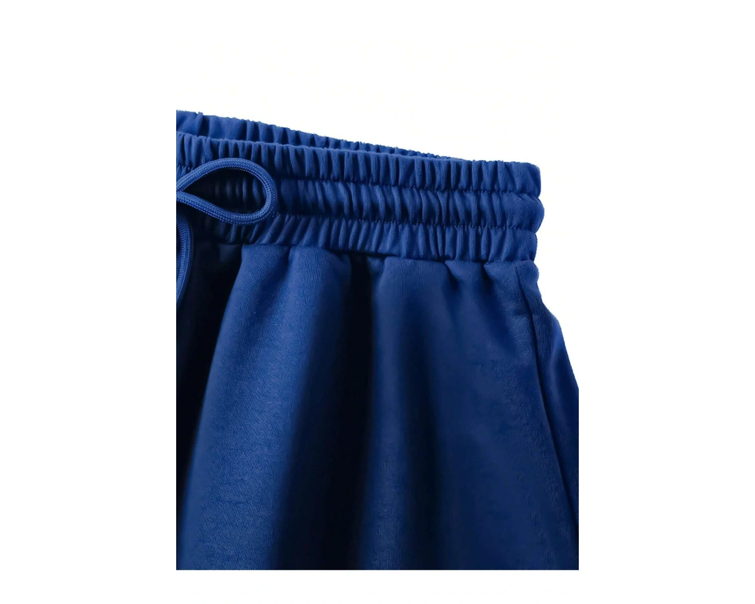 Figure and Slogan Graphic Drawstring Waist Track Şort