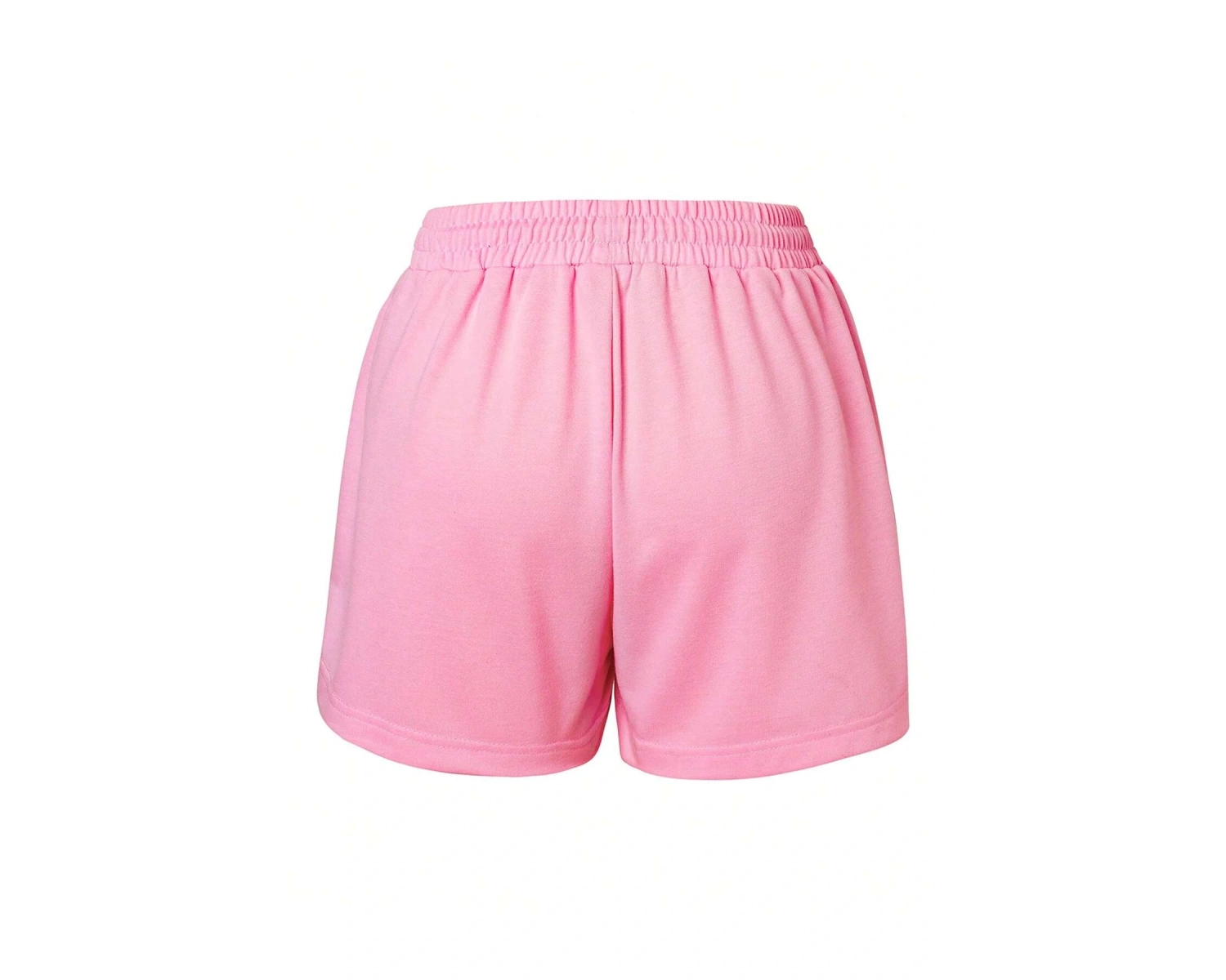 Figure & Letter Graphic Drawstring Waist Şort