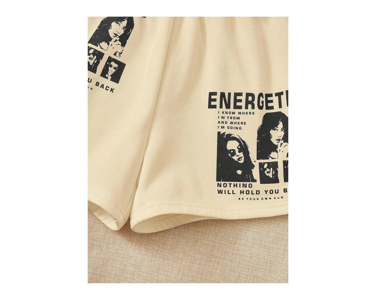 Figure & Slogan Graphic Şort