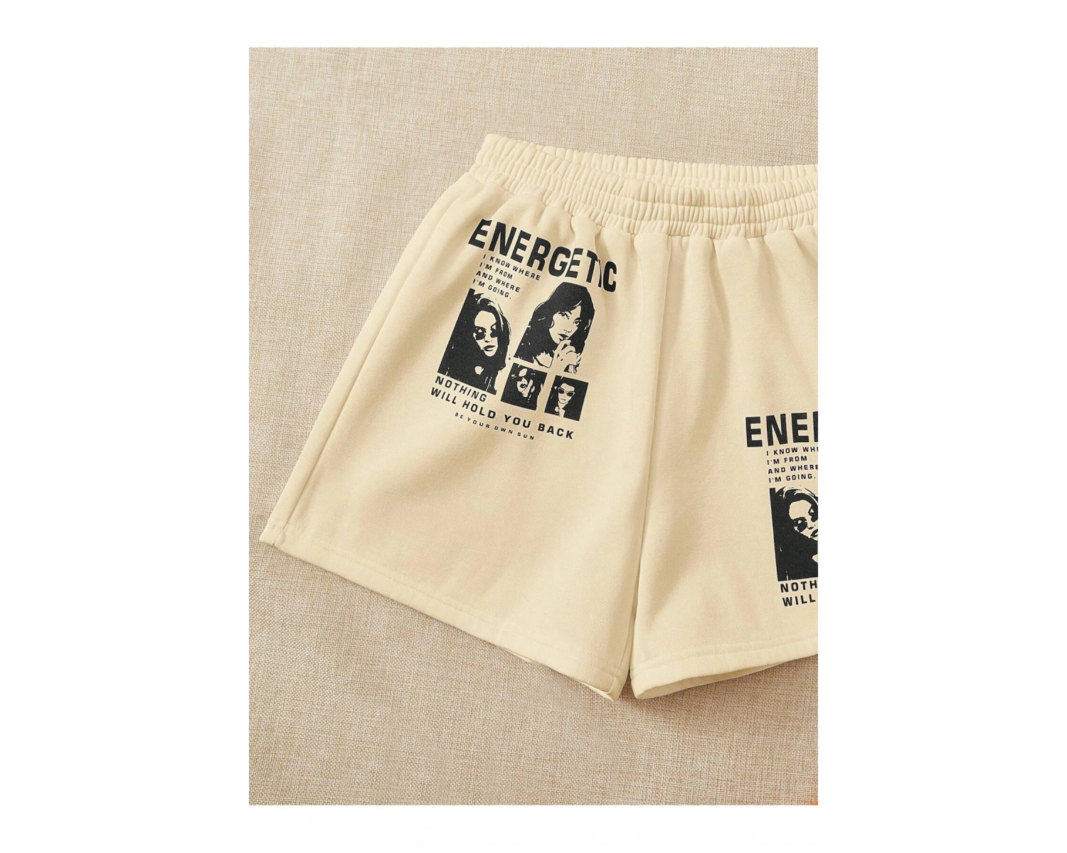 Figure & Slogan Graphic Şort