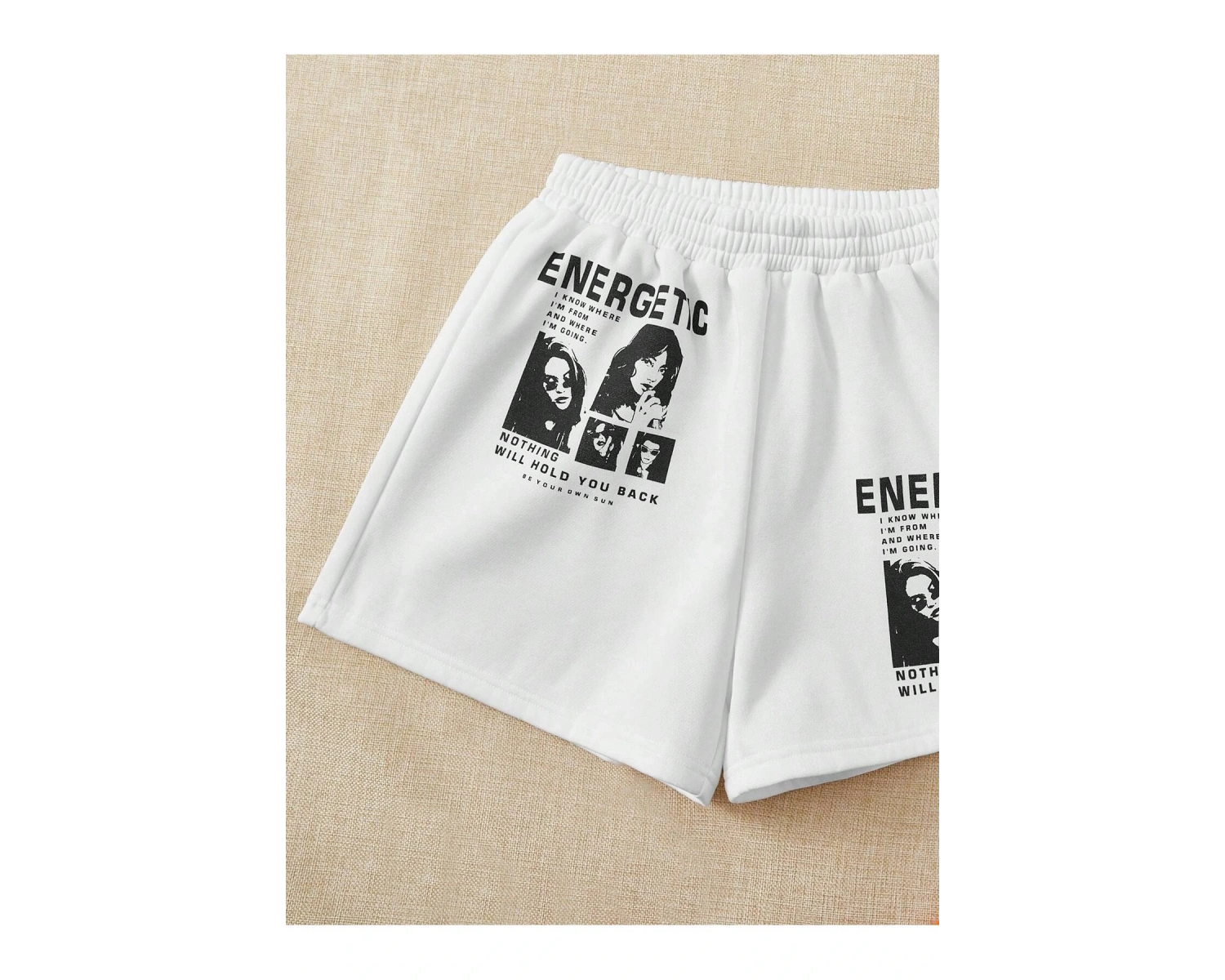 Figure & Slogan Graphic Şort