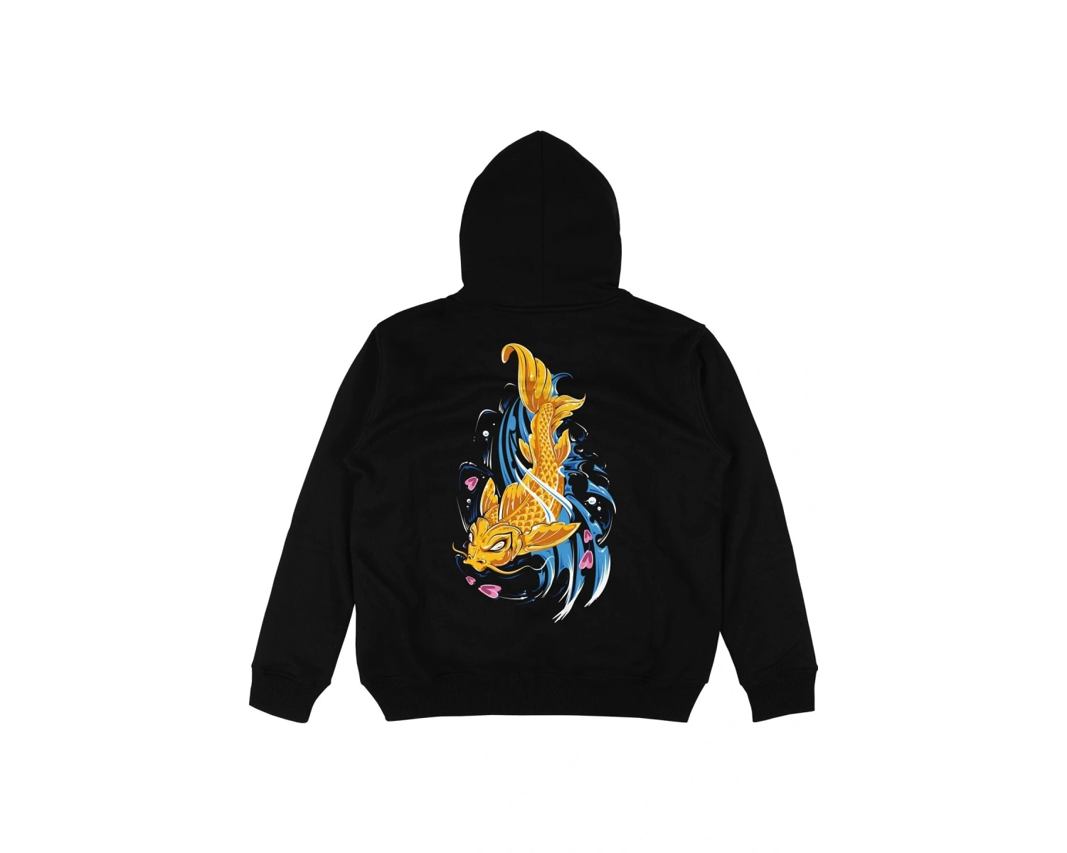 Fish Siyah Oversize Unisex Kapüşonlu Sweatshirt Hoodie