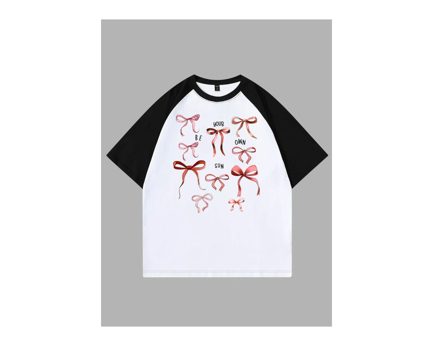 FİYONK DETAYLI BASKILI ÇİFT RENK T SHIRT