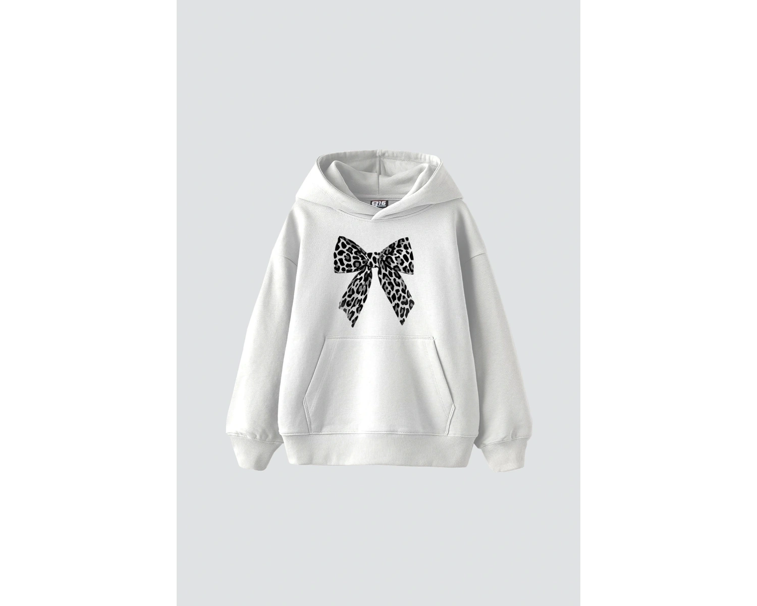 Fiyonk Leopar V2 Baskılı Oversize Unisex Premium Beyaz