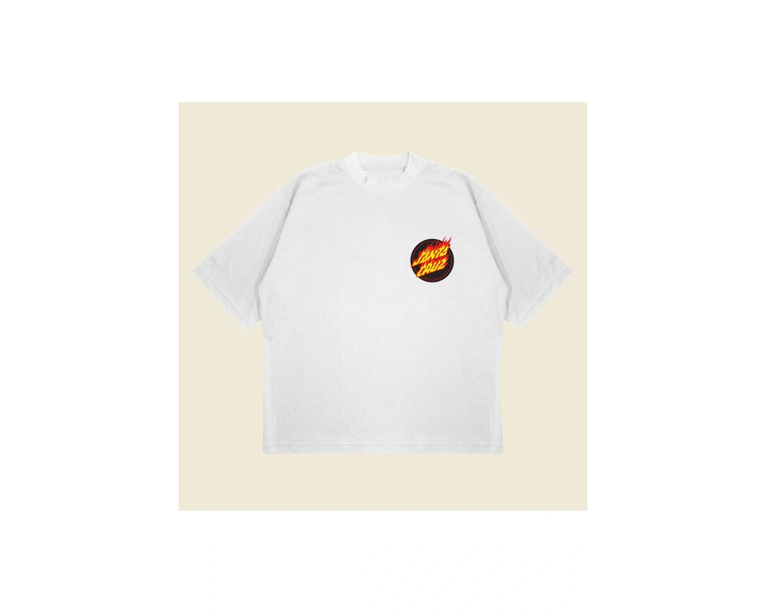 Flaming Dot Santa Cruz Baskılı Oversize Unisex Pamuklu Nefes Alan Kalın Kumaşlı