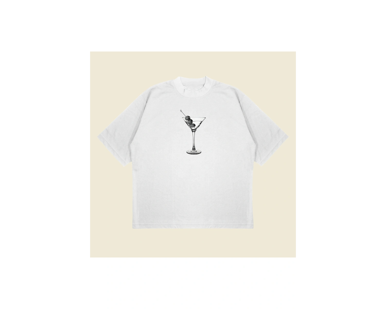 Flirtini Baskılı Oversize Unisex Pamuklu Nefes Alan Kalın Kumaşlı