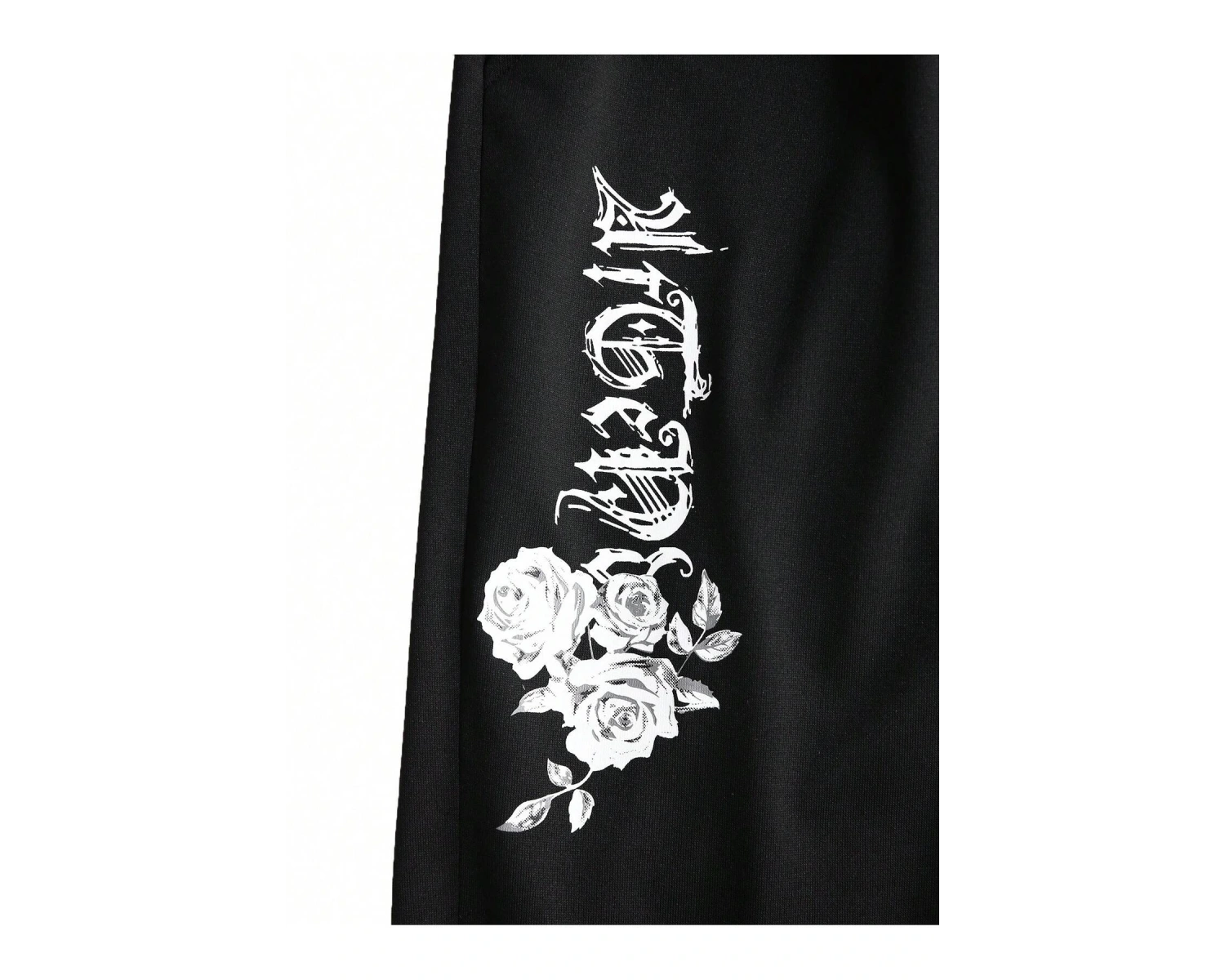 Floral & Letter Graphic Drawstring Waist Eşofman Altı