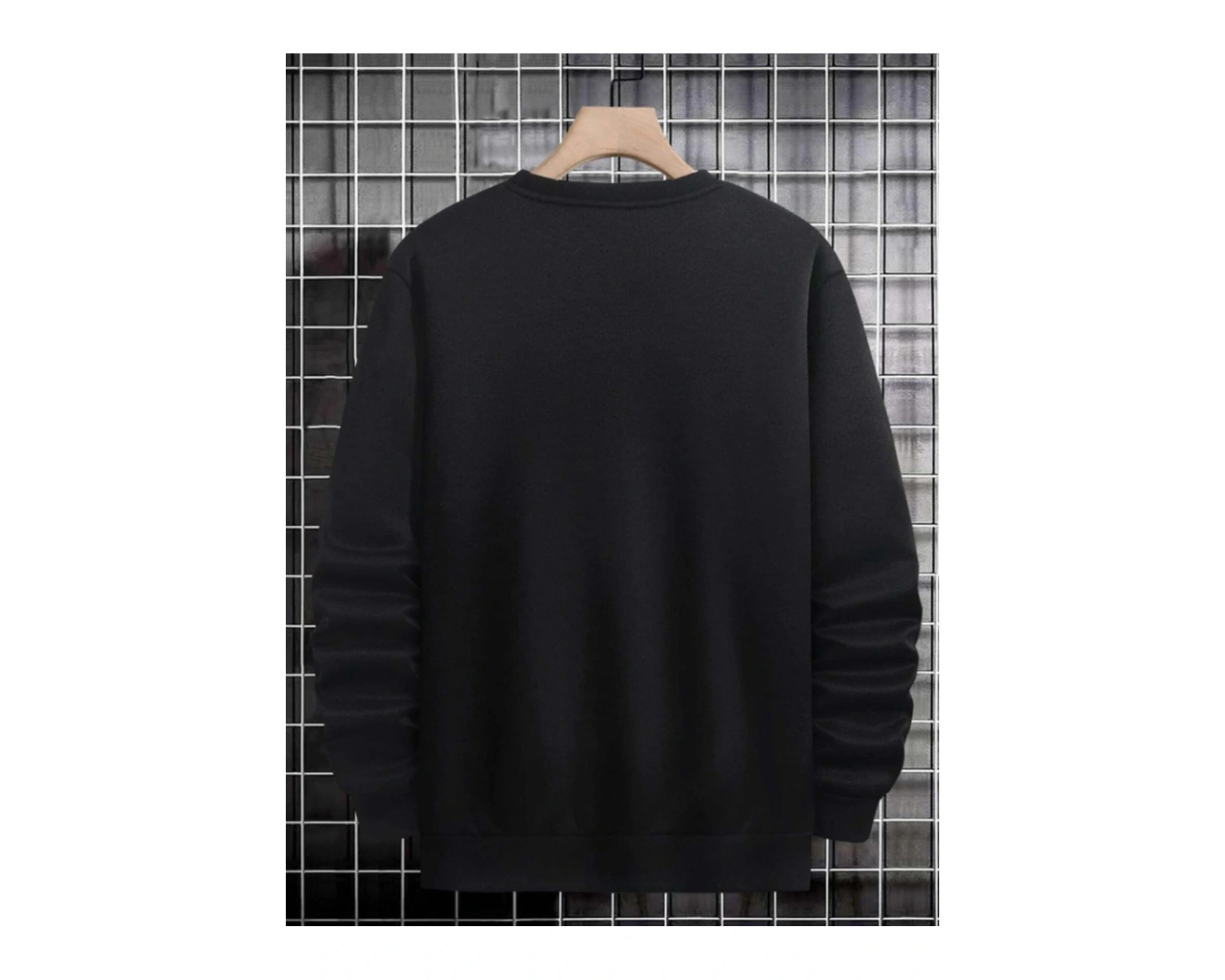 Flower Oversize Bisiklet Yaka Pamuklu Sweatshirt Siyah