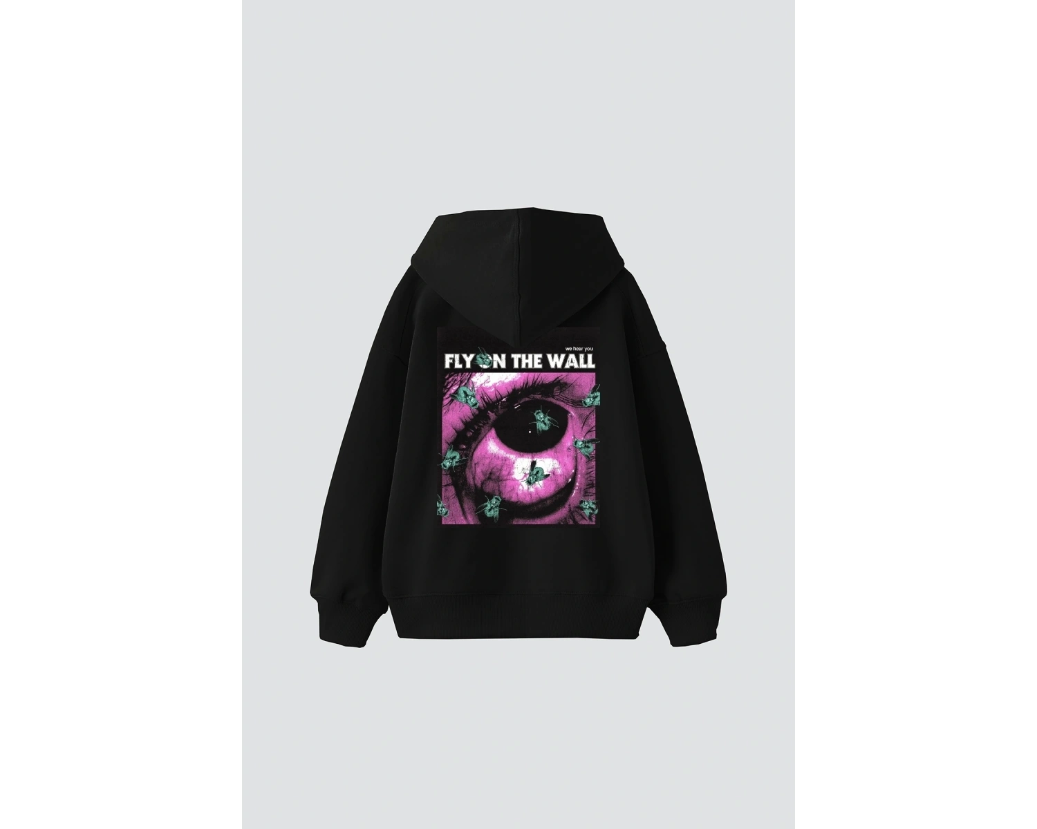 Fly On The Wall Baskılı Oversize Unisex Beyaz