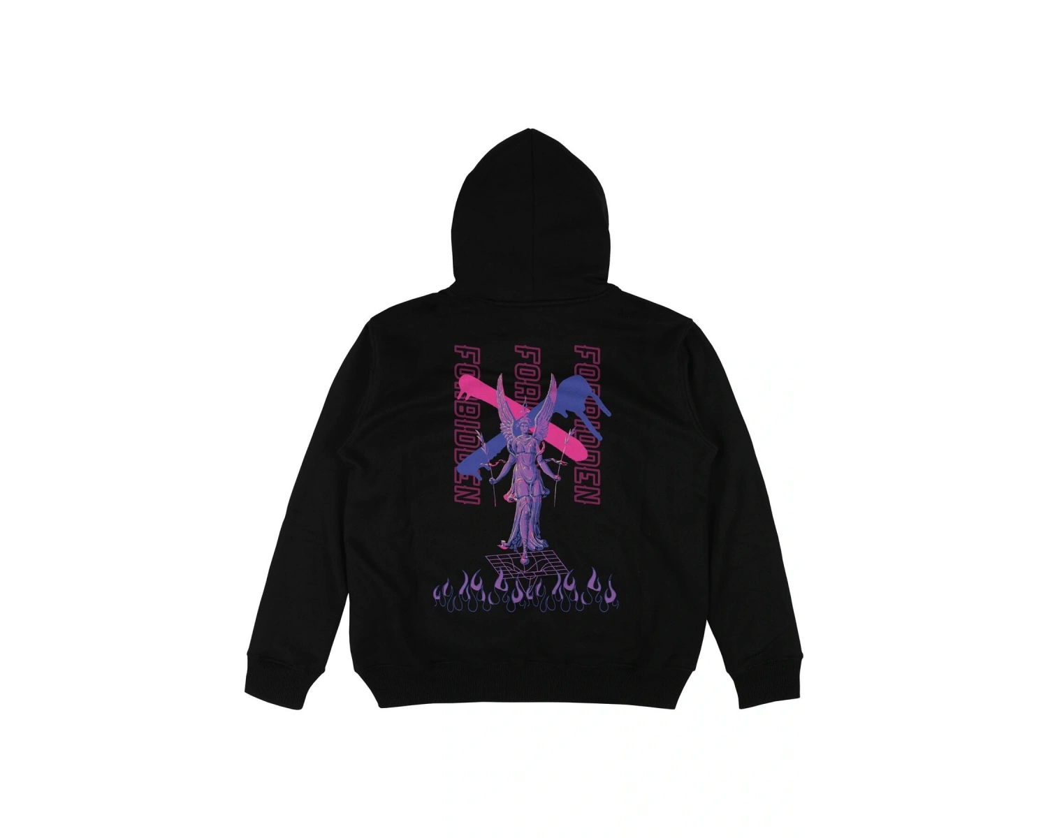 Forbidden Siyah Oversize Unisex Kapüşonlu Sweatshirt Hoodie