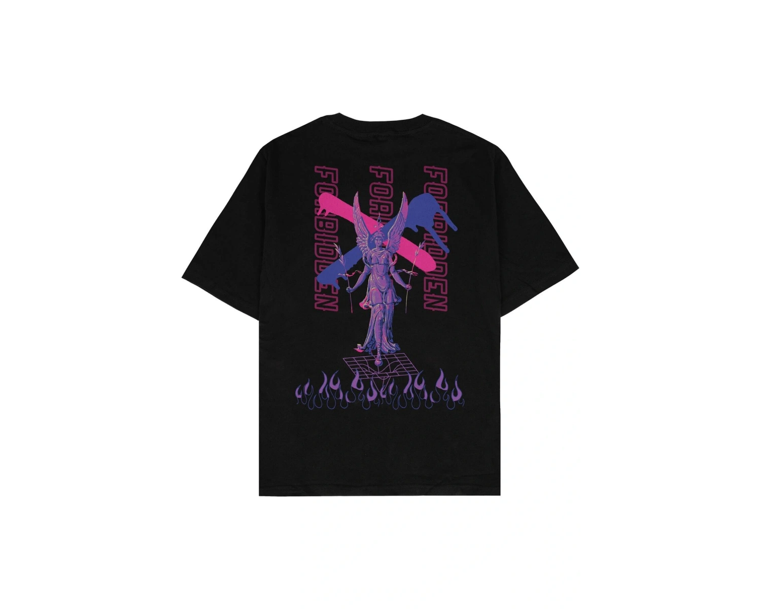 Forbidden Siyah Oversize Unisex T-shirt