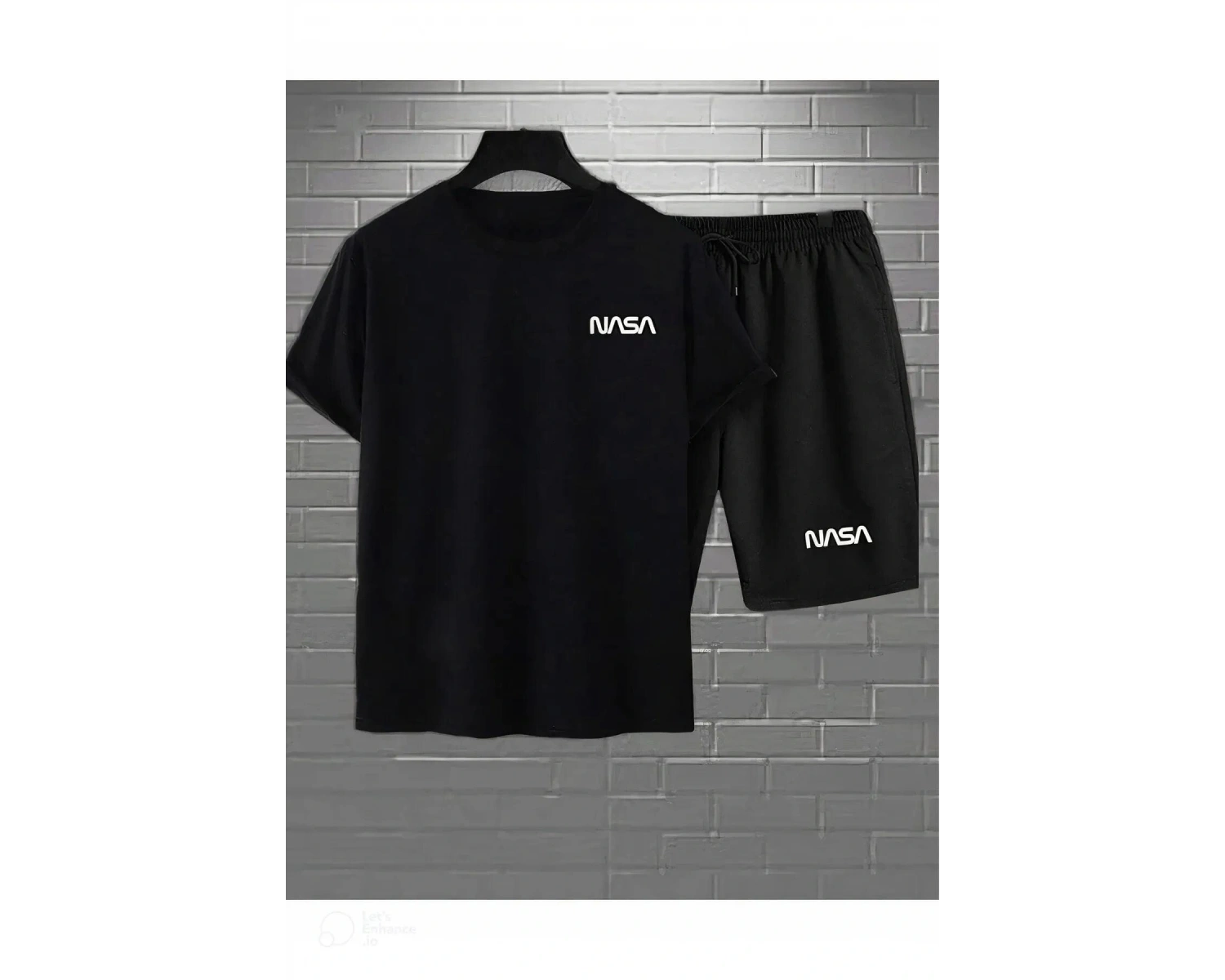 FoxSkin Sportswear&Company Siyah Unisex Alt Üst Nasa Baskılı Takım Şort FoxSkin NasaTakımm