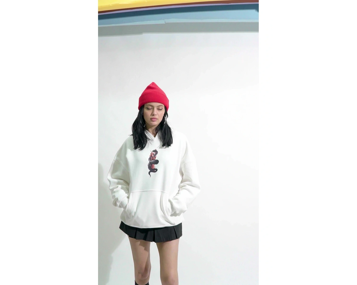 Free Gangster Baskılı Oversize Unisex Beyaz