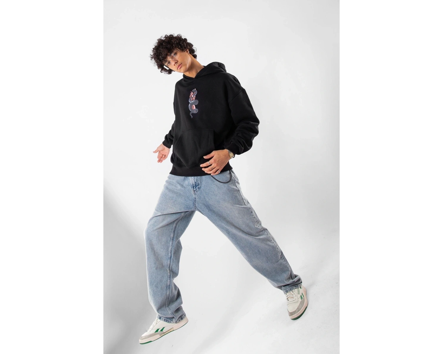 Free Gangster Baskılı Oversize Unisex Beyaz