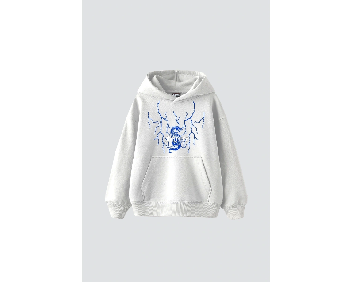 Future Yıldırım Baskılı Oversize Unisex Beyaz