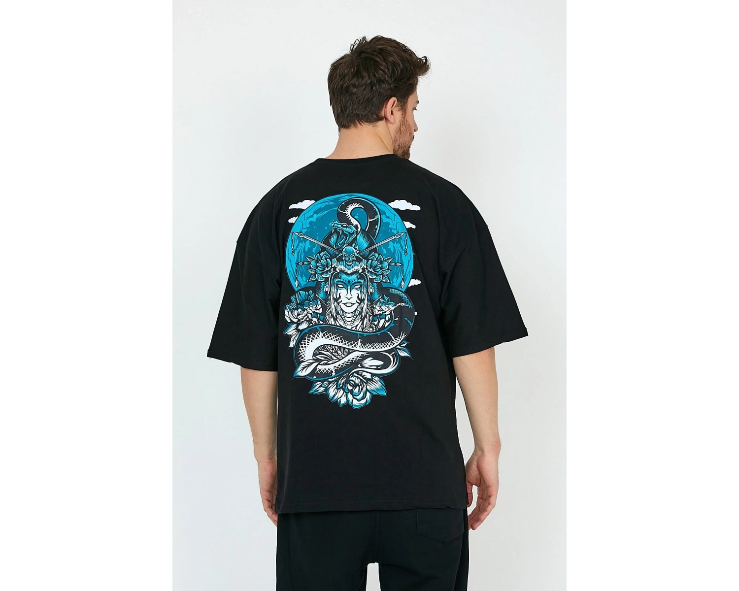 Geisha Siyah Oversize Unisex T-shirt