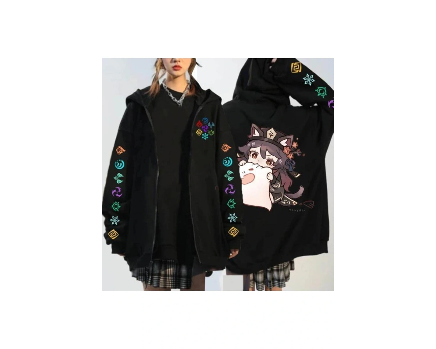 Genshin Oyun Fermuarlı Hoodies 12819