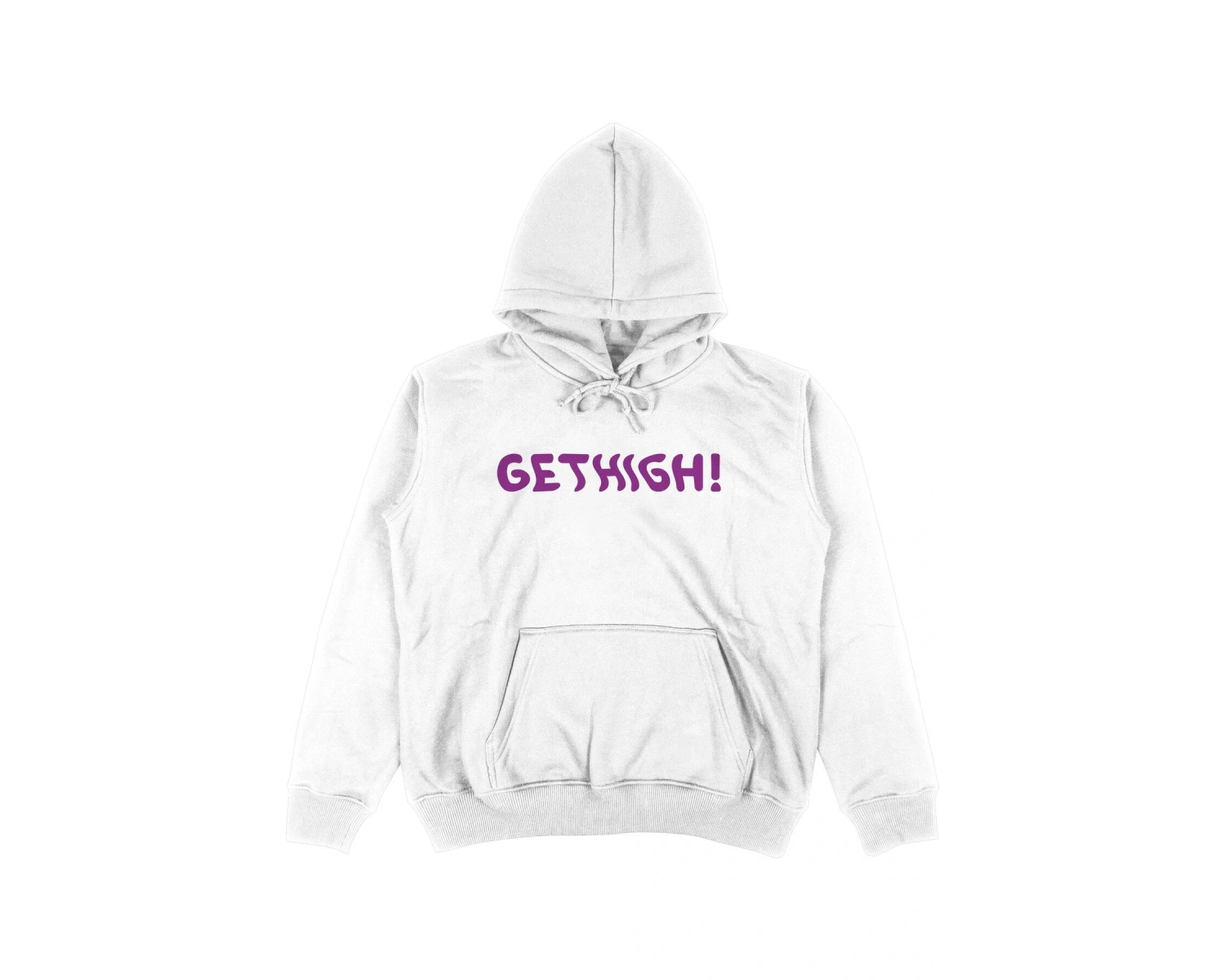 Get High Beyaz Oversize Unisex Kapüşonlu Sweatshirt Hoodie