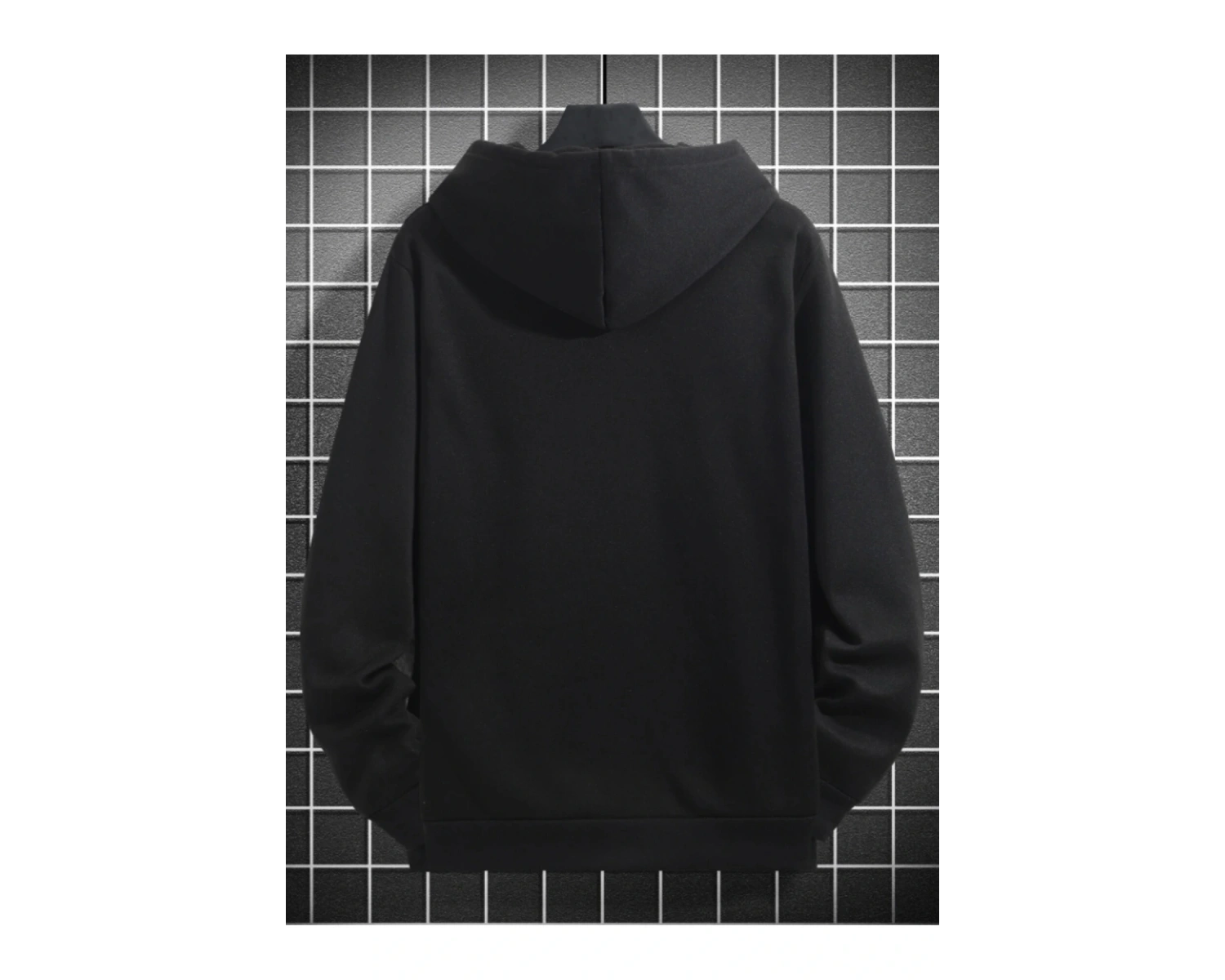 Geyik Renkli Oversize Kapüşonlu Sweatshirt Siyah