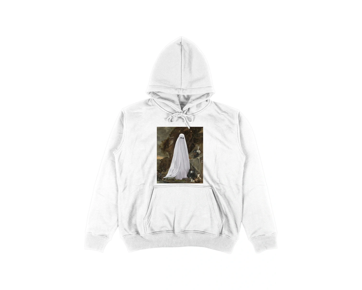 Ghost Beyaz Oversize Unisex Kapüşonlu Sweatshirt Hoodie