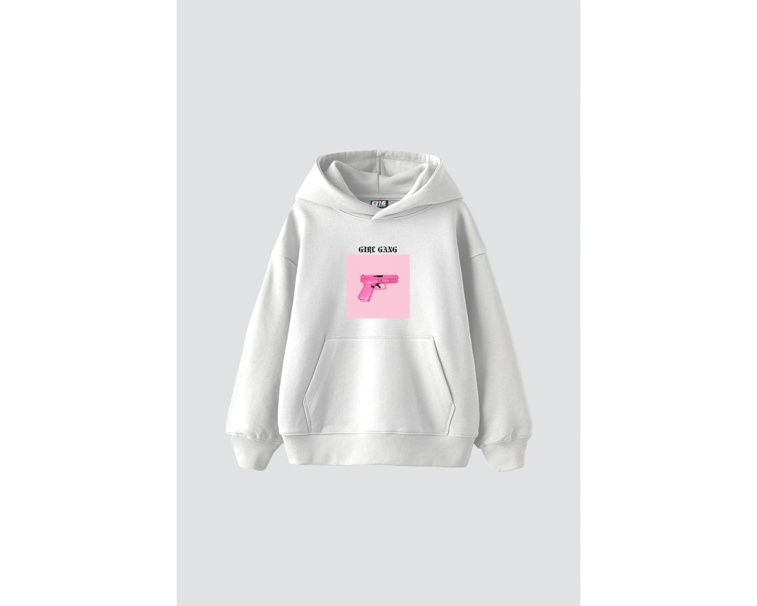 Girl Gang Baskılı Oversize Unisex Beyaz