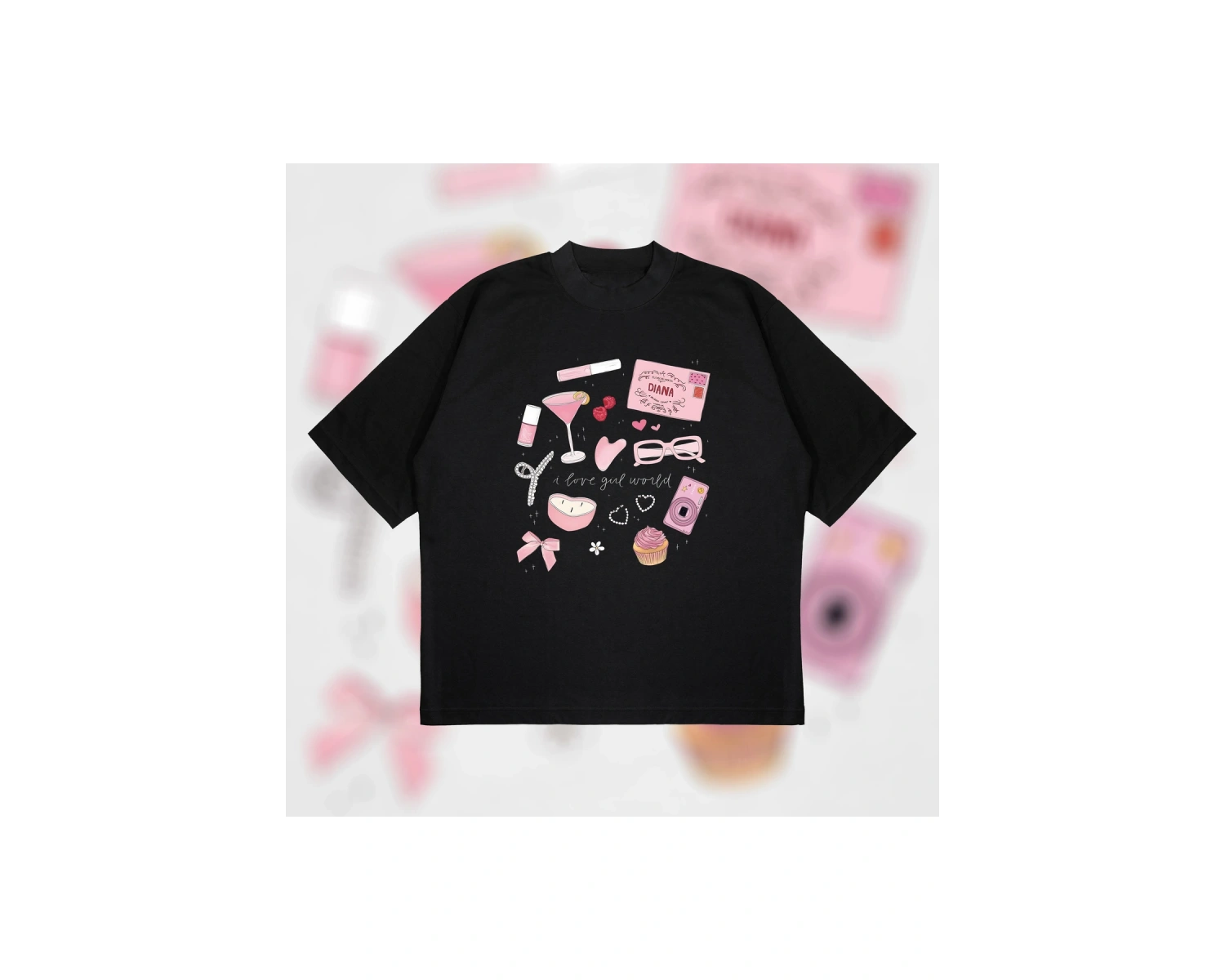 Girl World Oversize Unisex Pamuklu Nefes Alan Kalın Kumaşlı