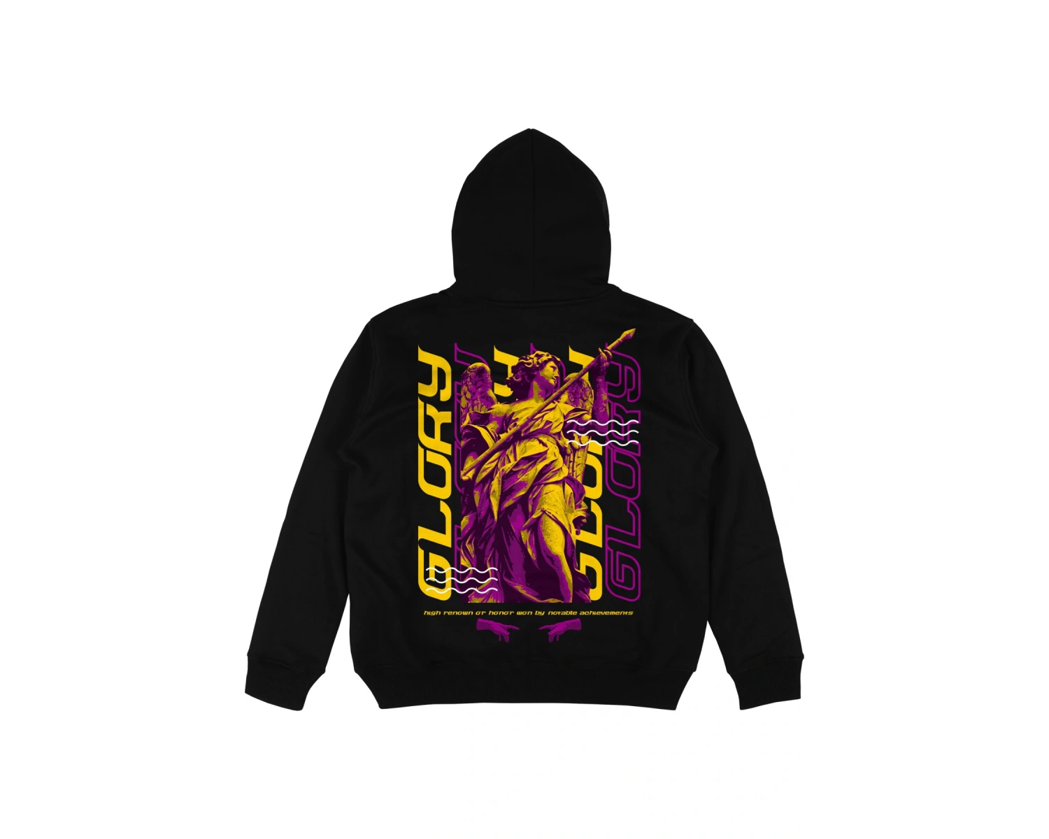 Glory Oversize Unisex Kapüşonlu Sweatshirt Hoodie Siyah