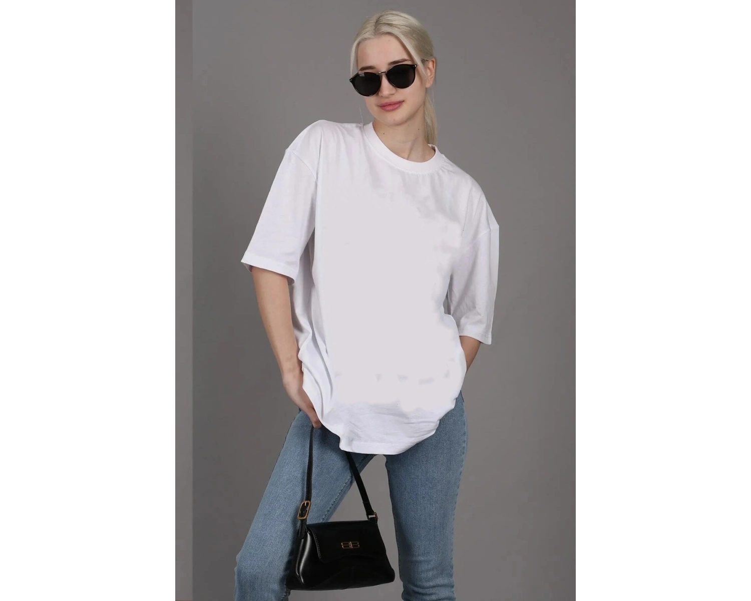 Göğüs Beach Baskılı Oversize Erkek T-Shirt