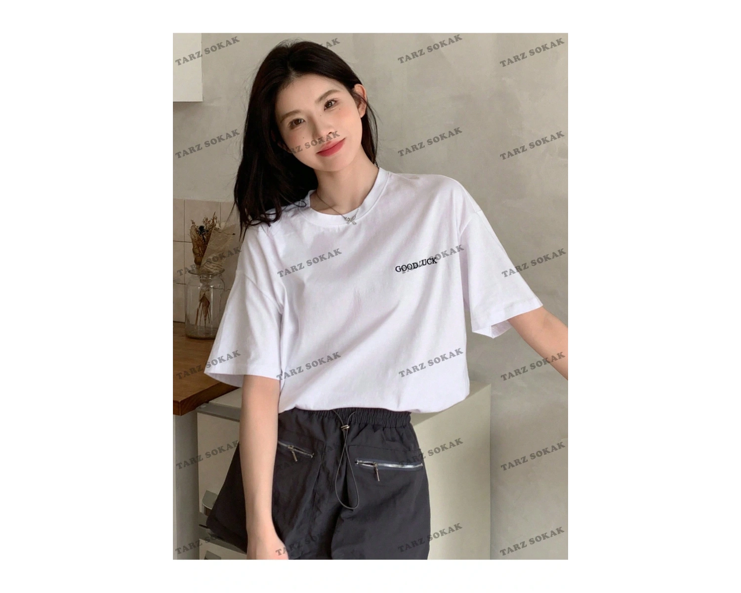 Good Lucky Baskılı Oversize Kalıp Unisex T-shirt