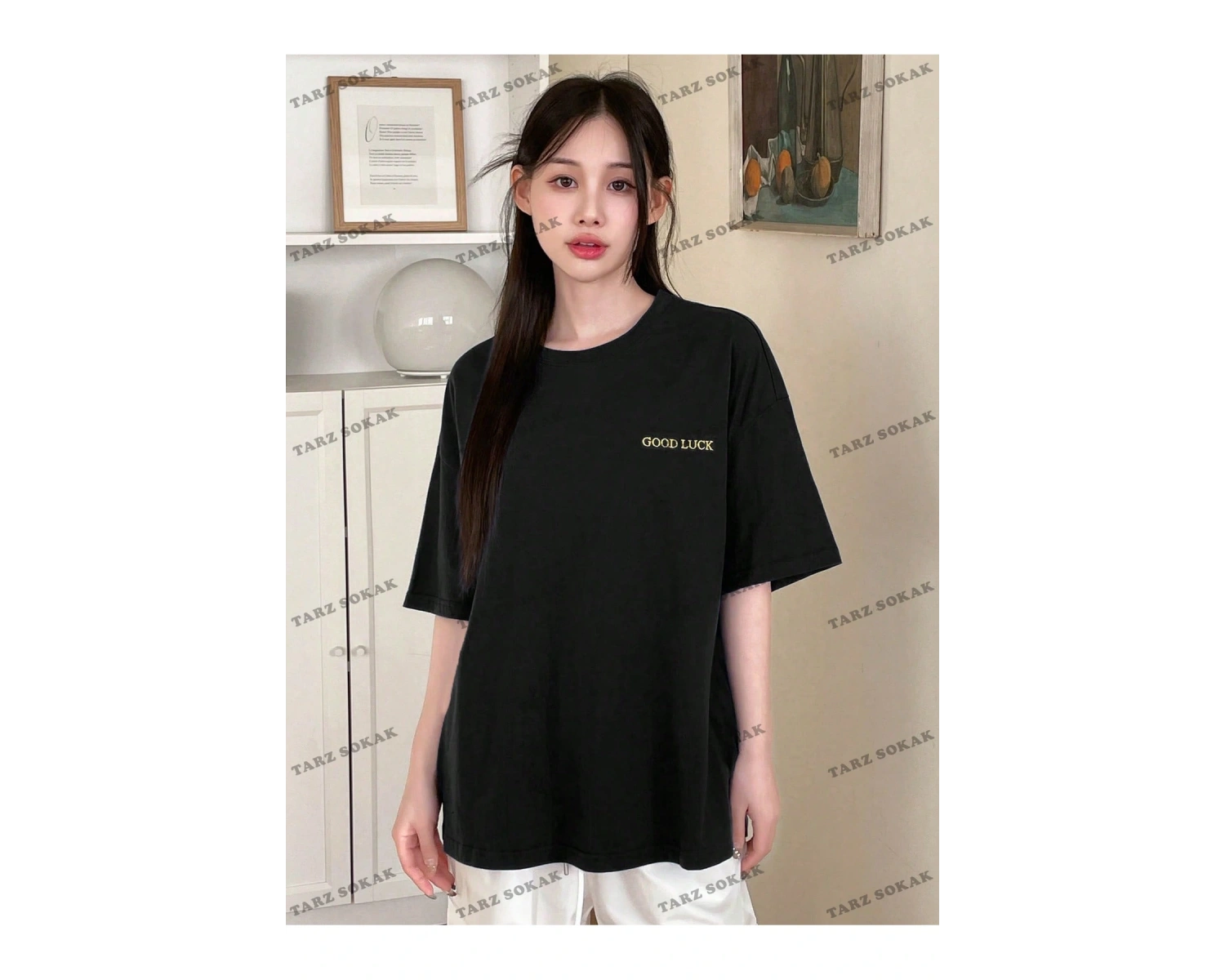 Good Lucky Baskılı Oversize Kalıp Unisex T-shirt