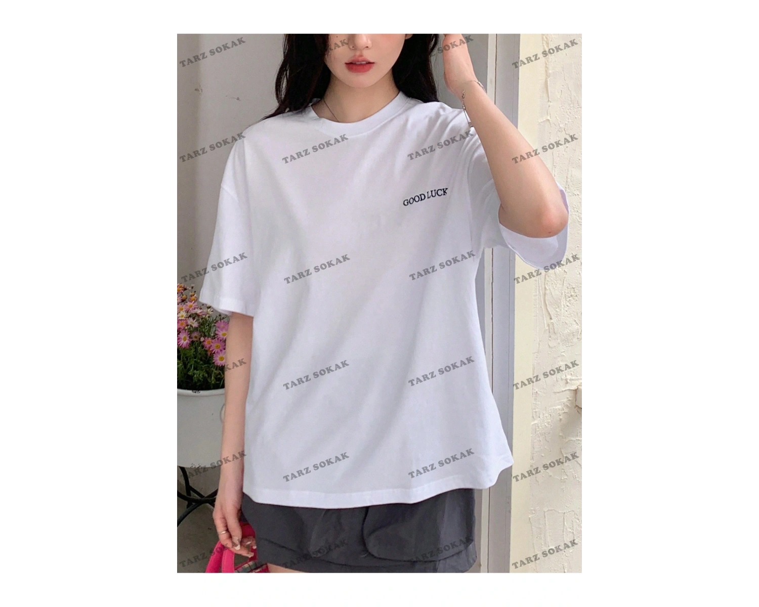 Good Lucky Baskılı Oversize Kalıp Unisex T-shirt