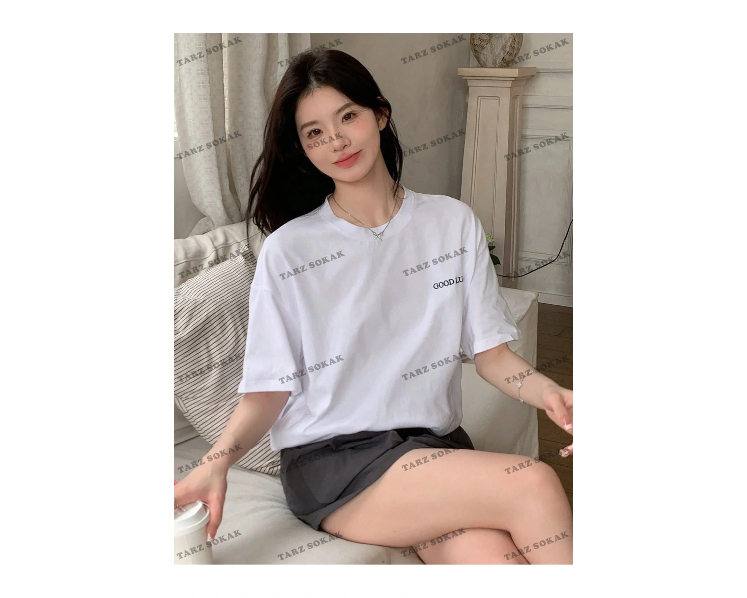 Good Lucky Baskılı Oversize Kalıp Unisex T-shirt