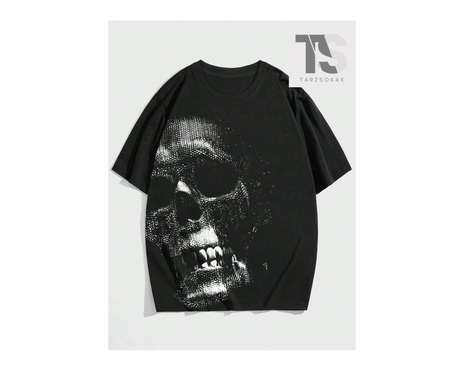 Goth Erkek İskelet Grafikli Tişört