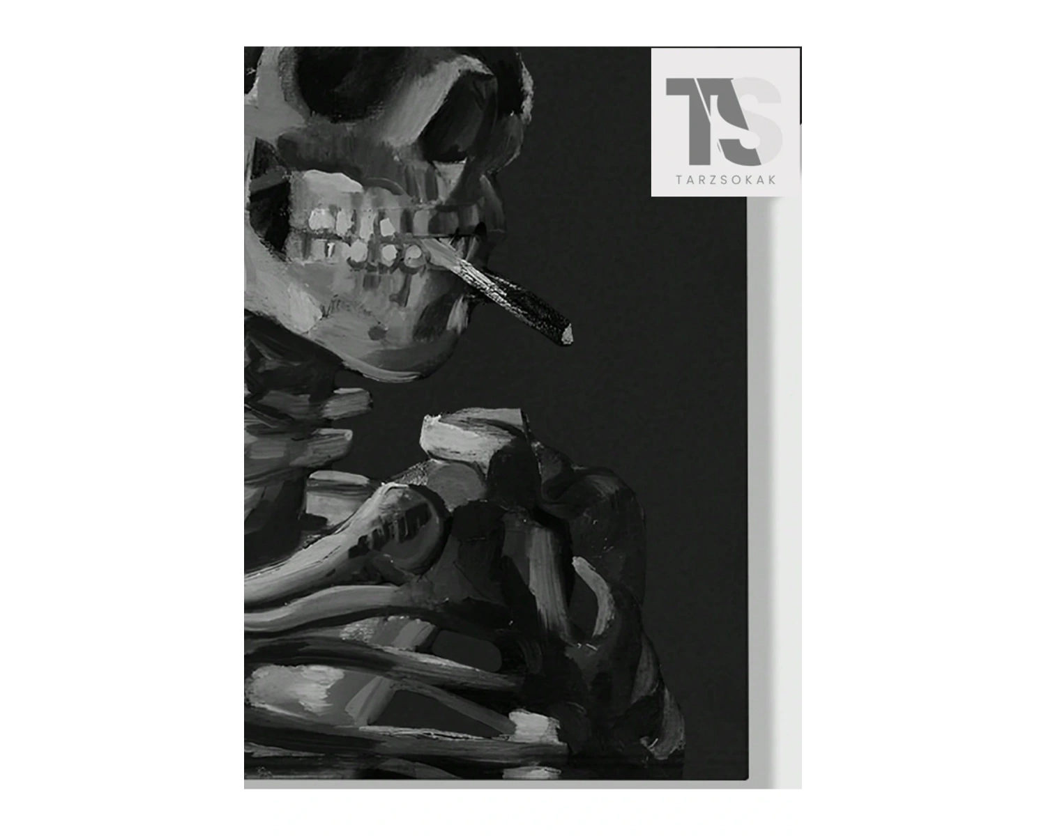 Goth Erkek Koyu Gotik Kafatası Baskılı T-Shirt