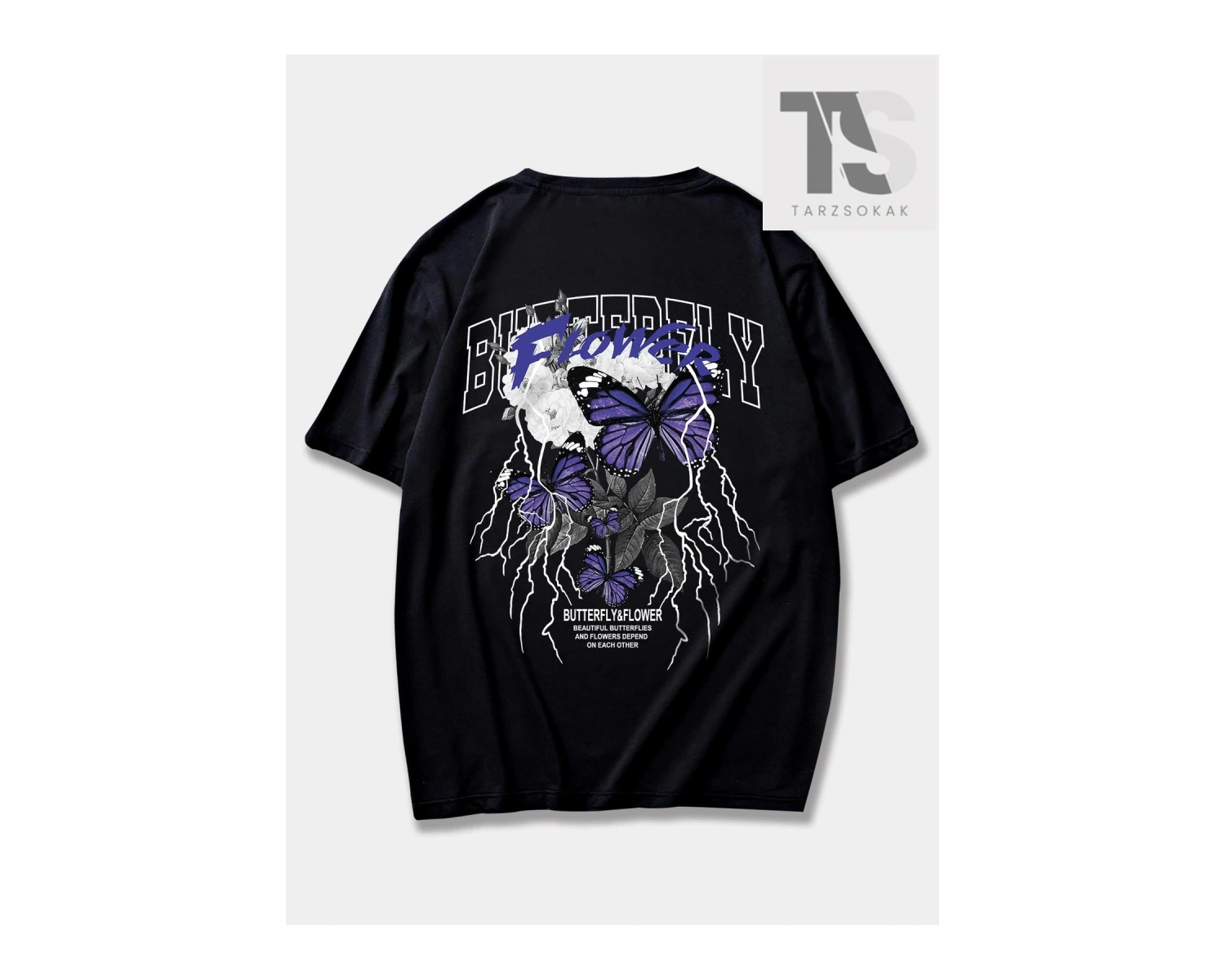 Goth Erkek Pamuk Kafatası Baskılı Tişört