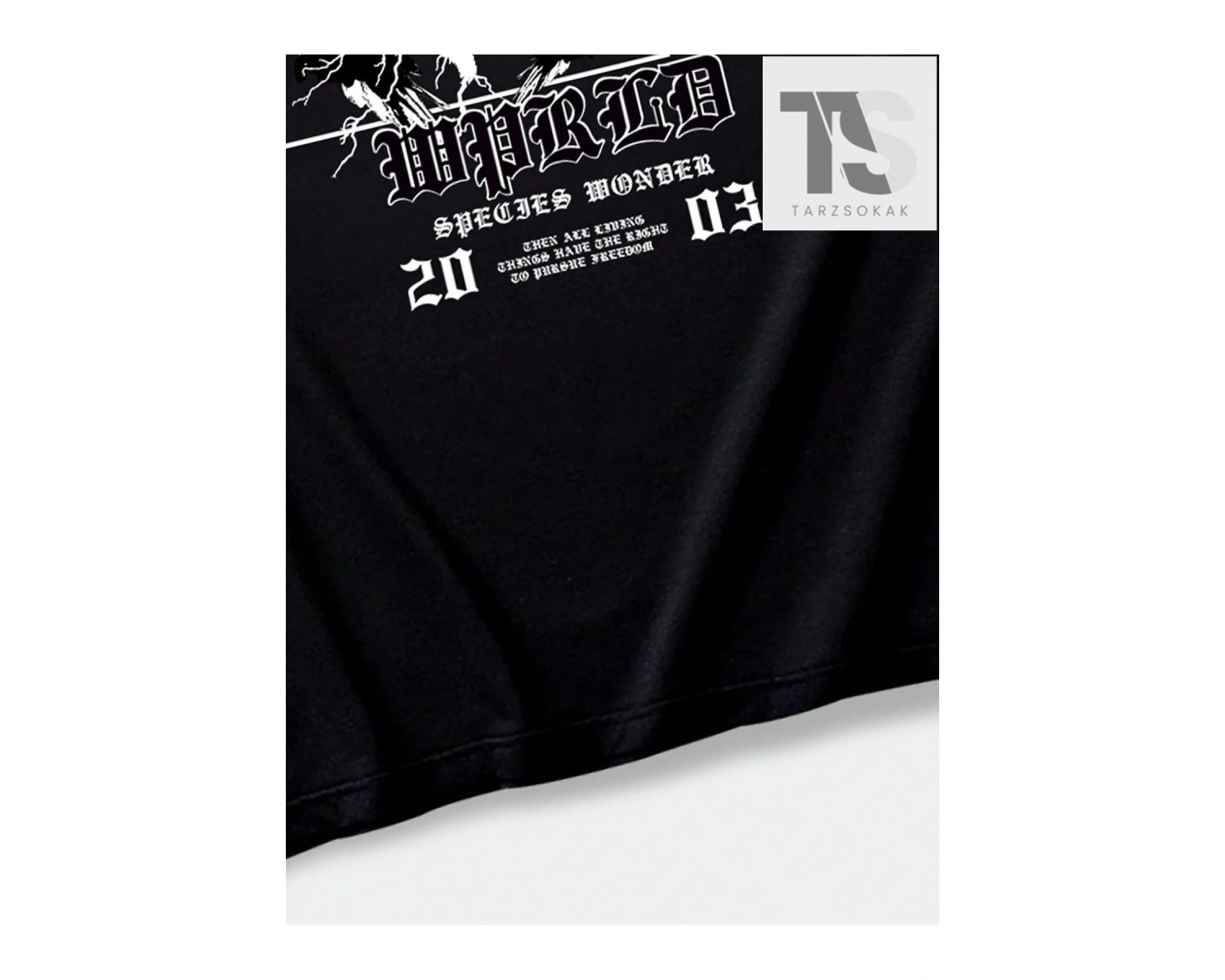 Goth Erkek Slogan Baskılı Yuvarlak Yaka T-Shirt