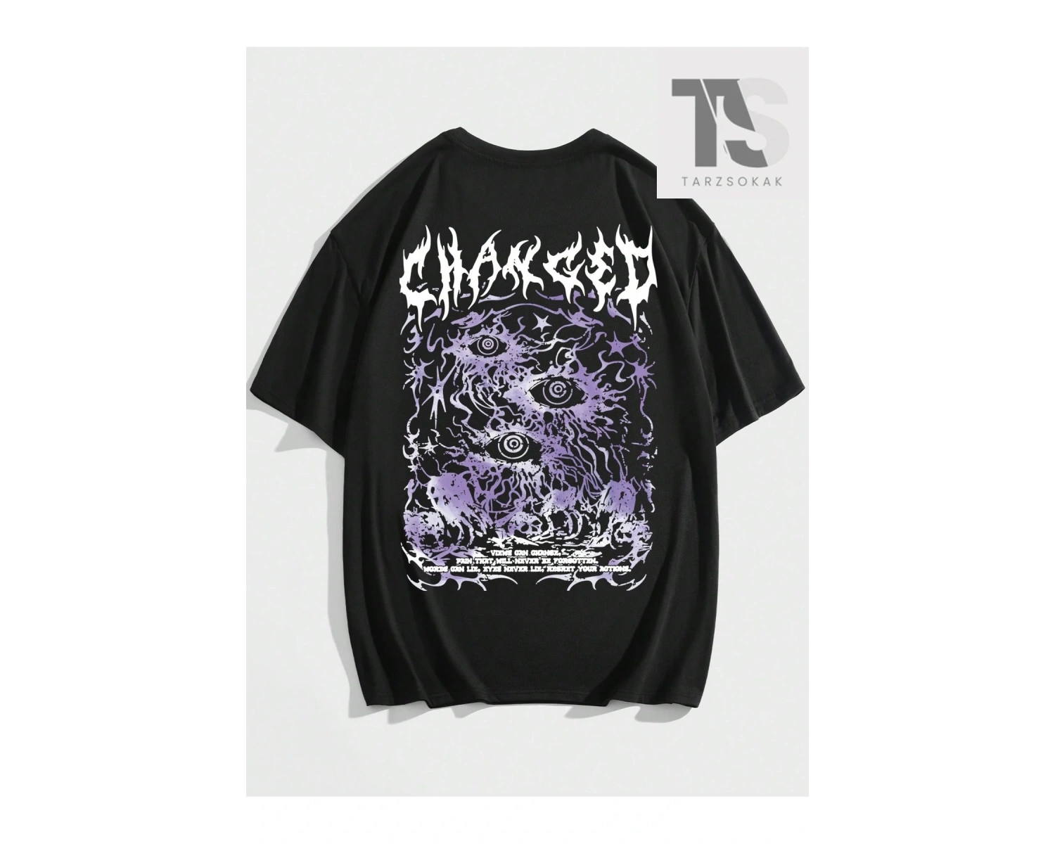Goth Erkek Sloganlı ve Grafik Baskılı Tişört