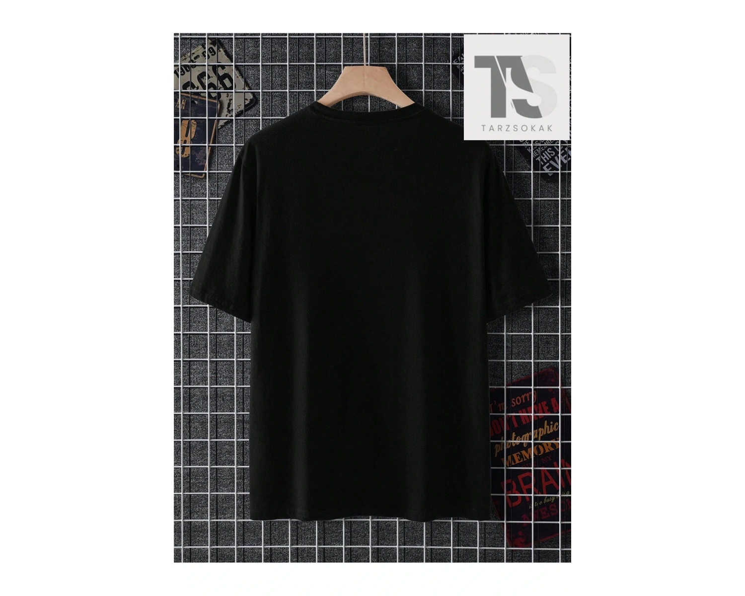 Goth Erkek Sloganlı ve İskelet Baskılı Tişört