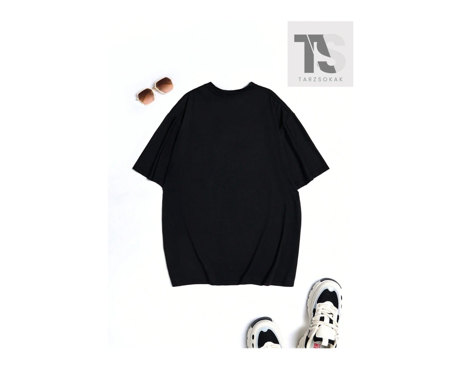 Goth Sloganı Kafatası Grafikli Damla Omuzlu Tişört