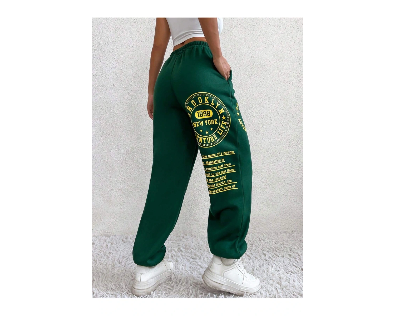 Graphic Elastic Waist 4 Mevsim Eşofman