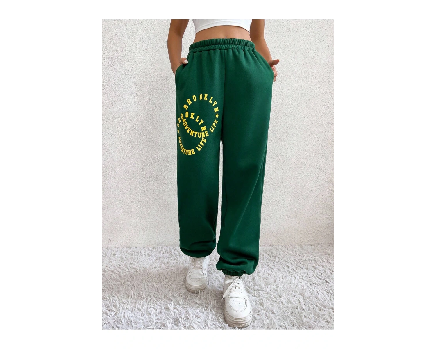 Graphic Elastic Waist 4 Mevsim Eşofman