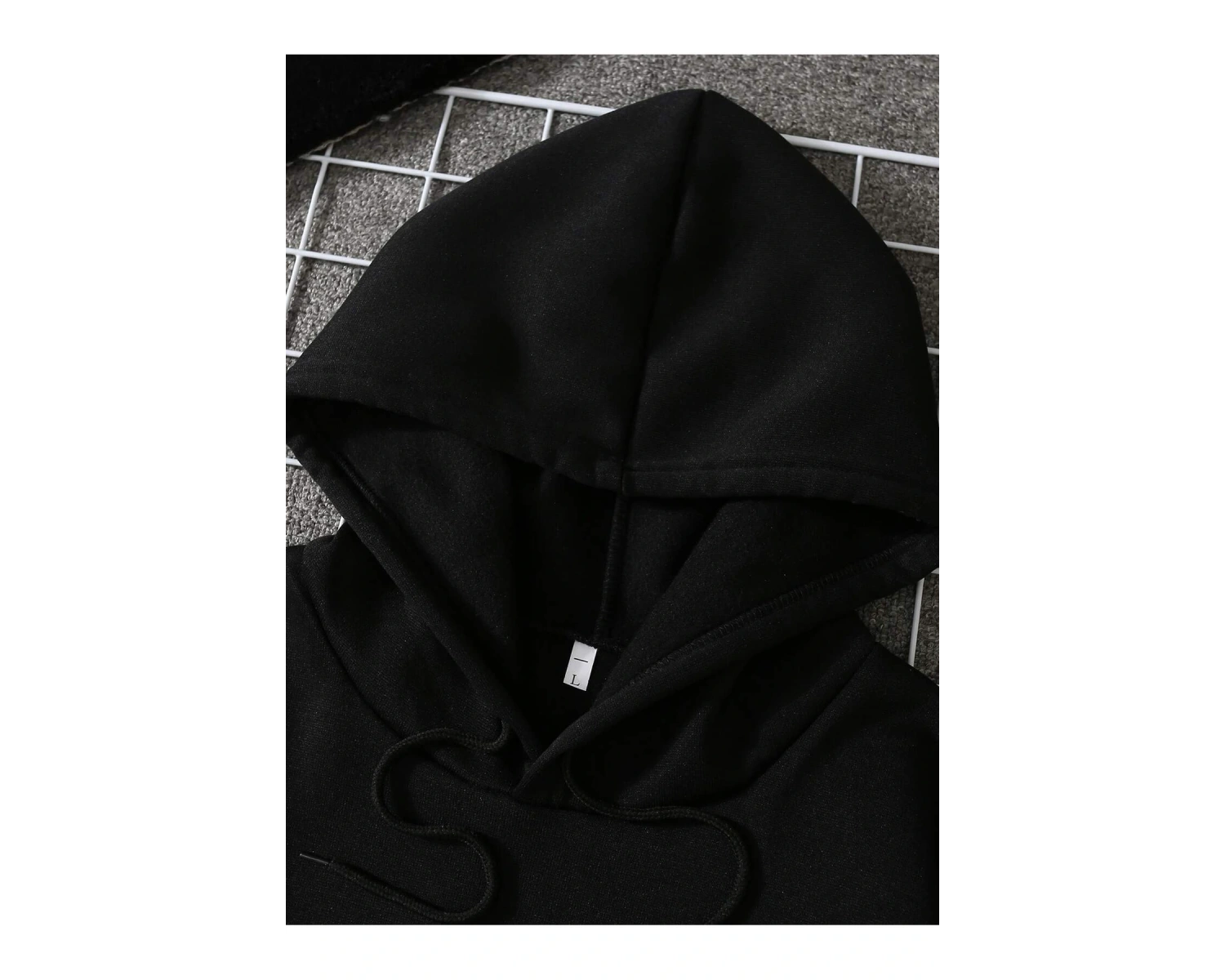 Graphic Print Kangaroo Pocket Drawstring Hoodie Siyah