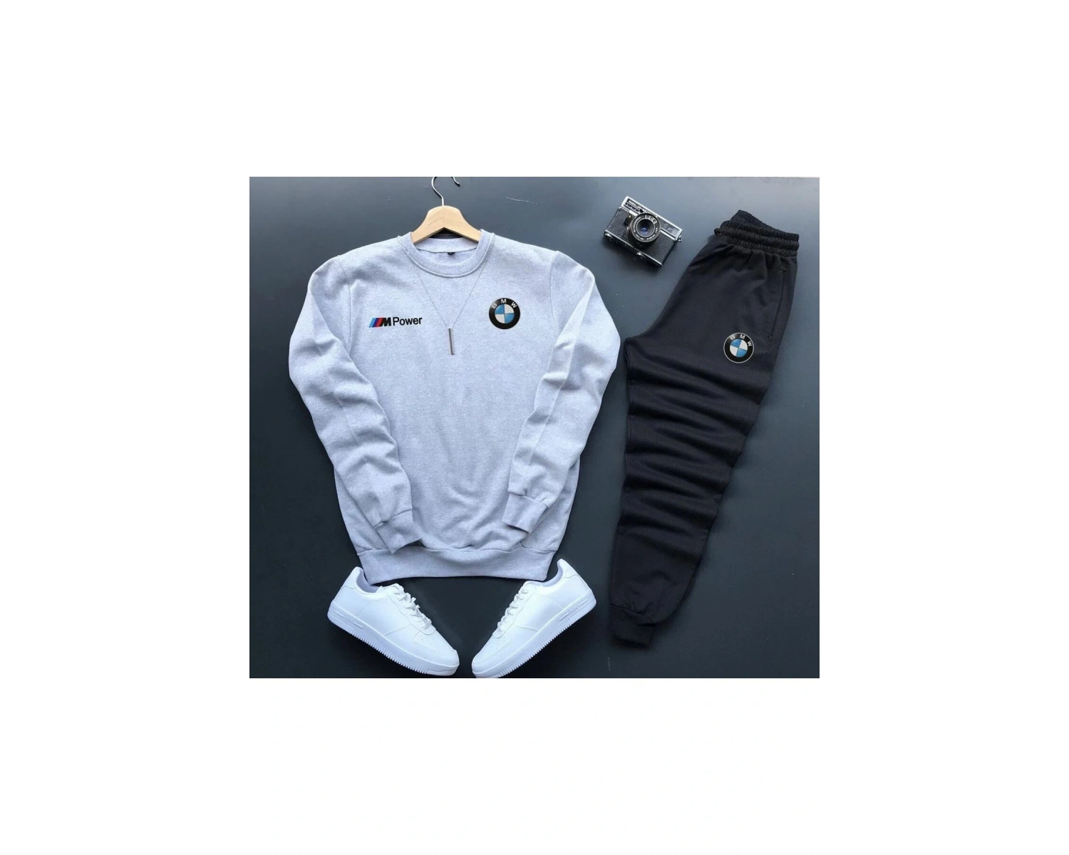 Gri Arba logo Dijital Baskılı Kışlık UNİSEX Eşofman Takımı