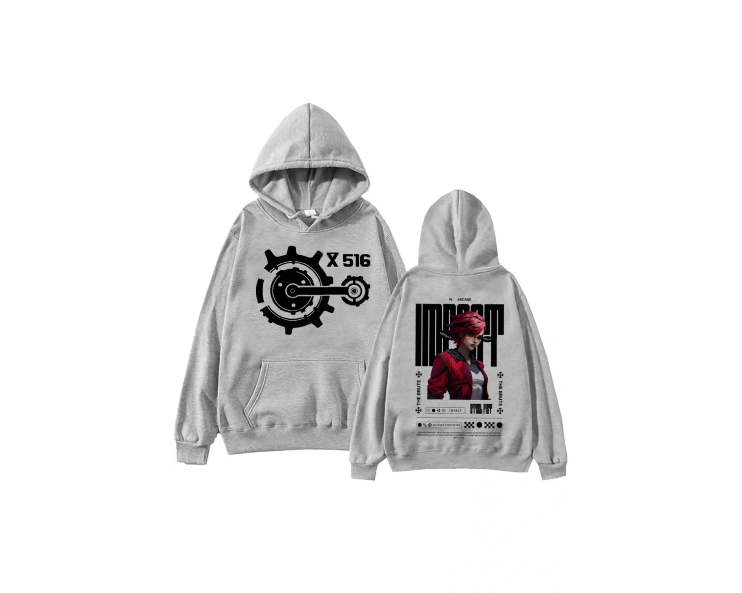 Gri Arcane-Vi Harajuku Hip Hop